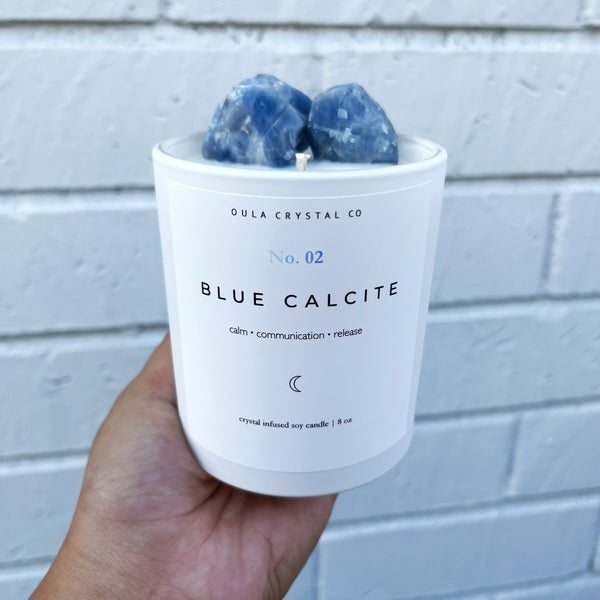 Blue Calcite Candle