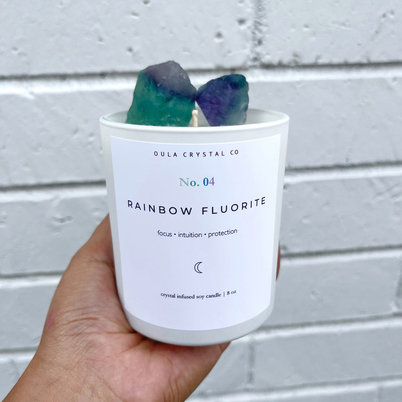 Rainbow Fluorite Candle